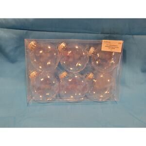 Artminds Clear Plastic Christmas Ornaments 3 inch Disc 6 Pc New In Package